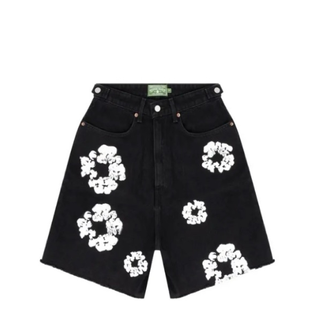 Stylish Black and White Jean Shorts